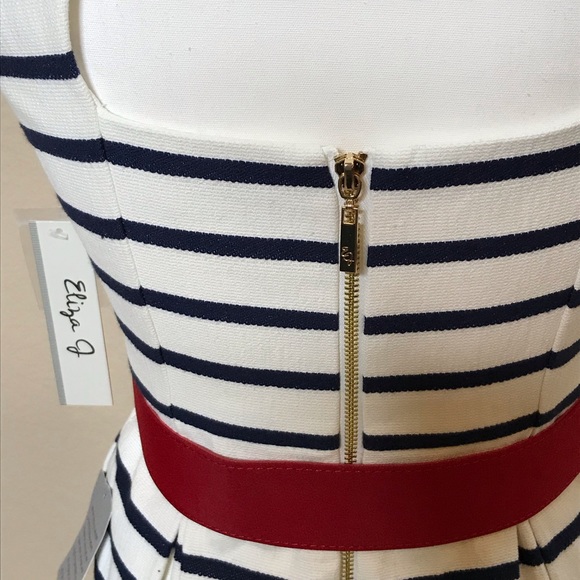 Eliza J Striped Fit & Flare Dress Size 2P - Picture 8 of 15